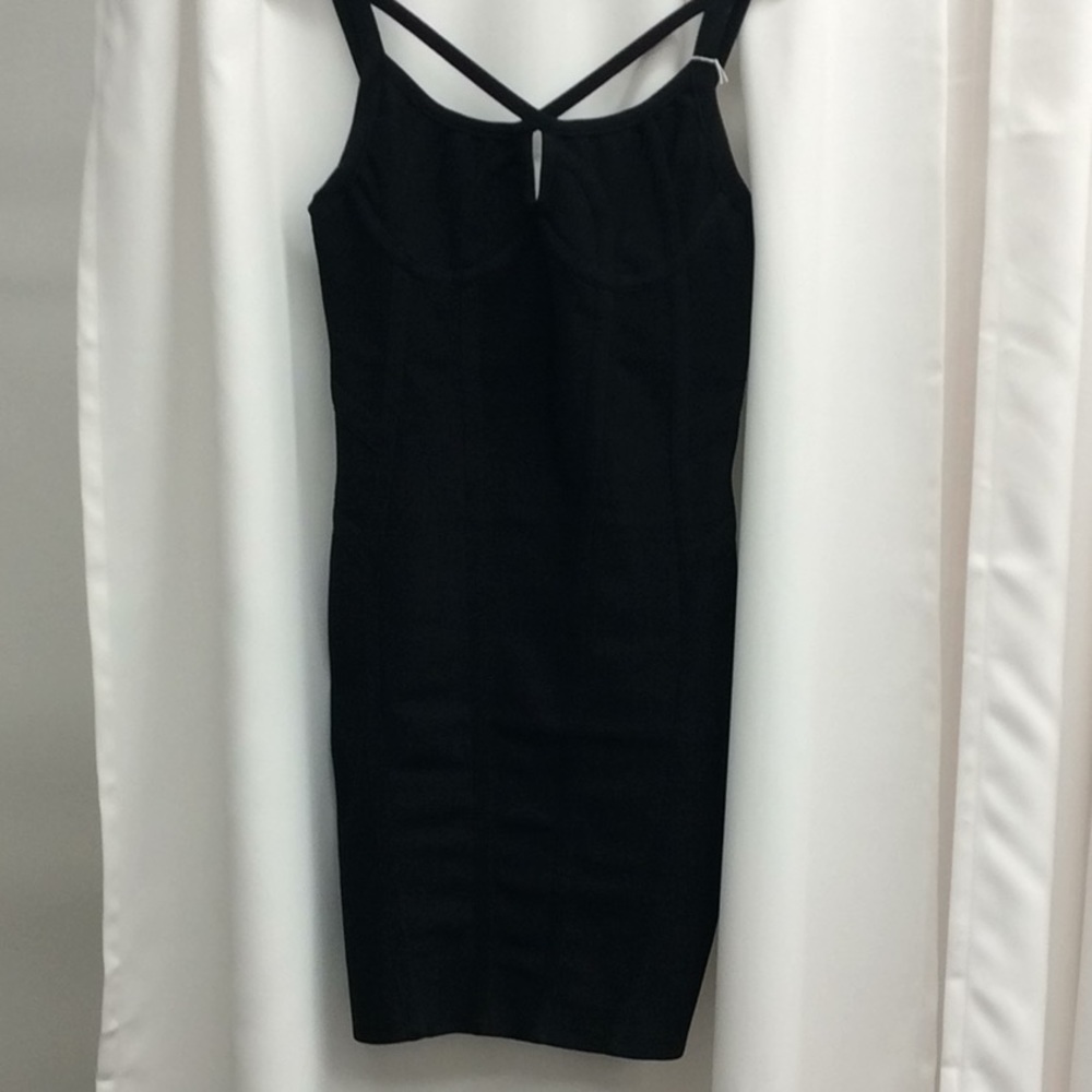 Bodycon black dress spaghetti strap